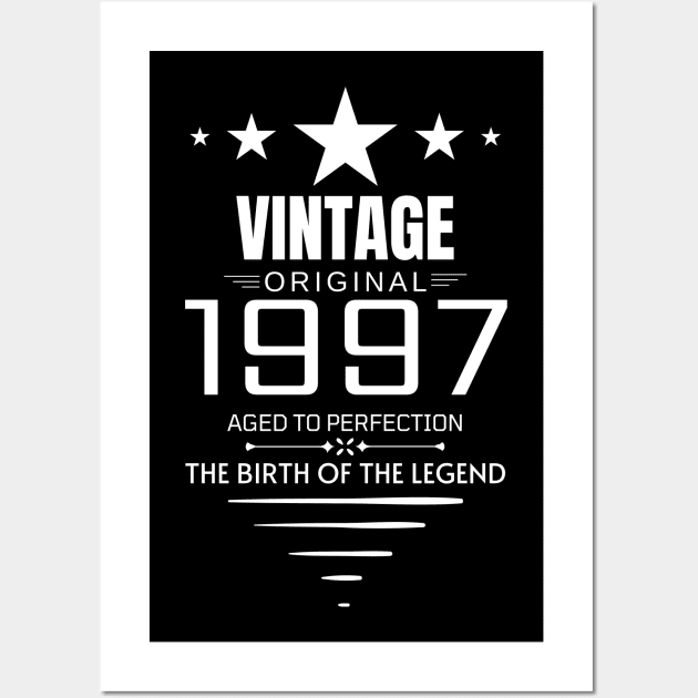 Vintage 1997 - Birthday Gift Wall Art by Fluen